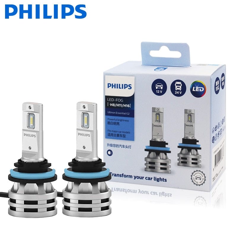 Philips H7 LED Ultinon Essential Car Headlight Bulbs 6500k White 11972UE2X2  for sale online