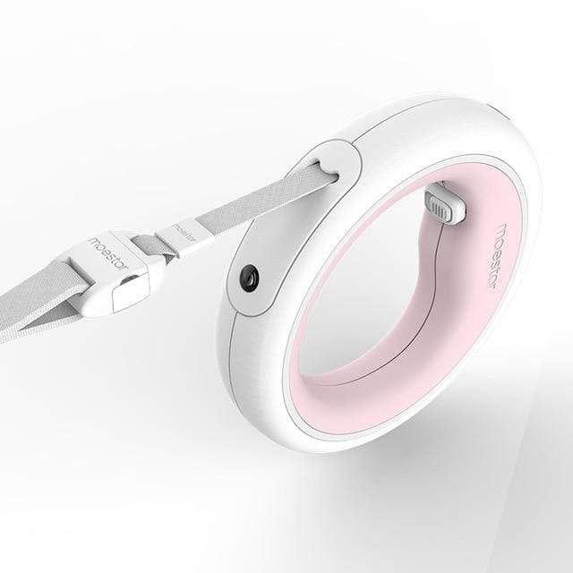 Revolight Home Pink Luxurious Retractable Dog Leash Ring Led Lighting Flexible Pet Lead 3.0m length