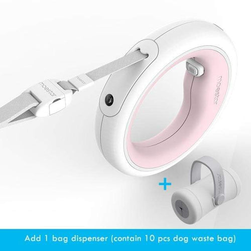 Load image into Gallery viewer, Revolight Home Pink with bag dispenser Luxurious Retractable Dog Leash Ring Led Lighting Flexible Pet Lead 3.0m length
