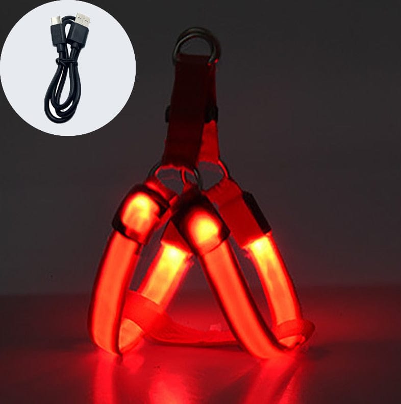 Revolight Luminous Dog Harness Chargeable Red / XS Luminous Dog Harness - Safe LED - Dog Harness - Pet Dog Accessories